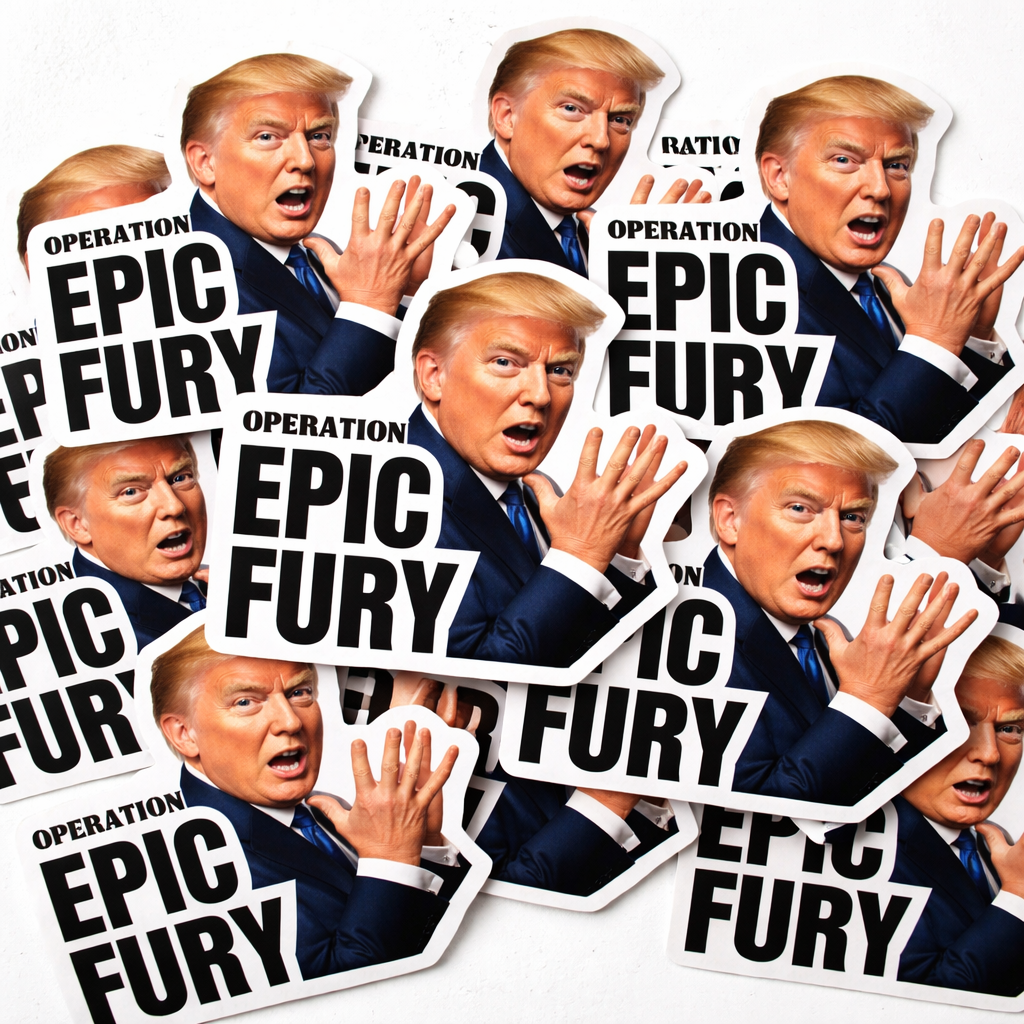 Trump “Operation Epic Fury” Sticker – Funny Viral Meme Vinyl Decal