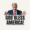Trump “God Bless America!” Sticker – Patriotic USA Vinyl Decal