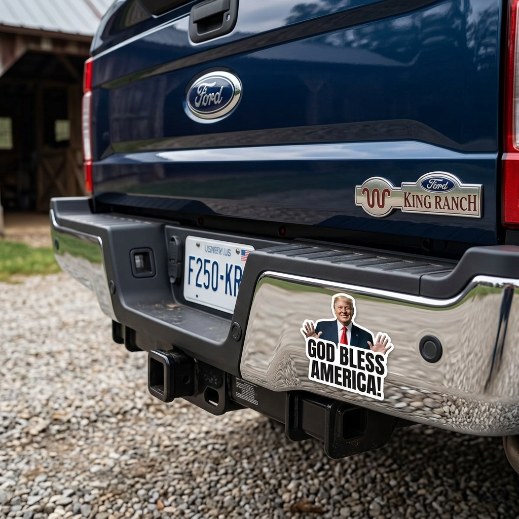 Trump “God Bless America!” Sticker – Patriotic USA Vinyl Decal
