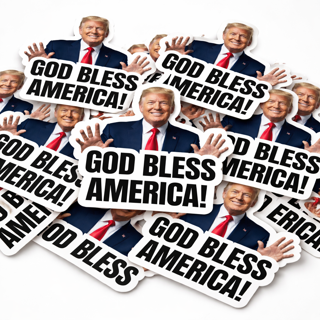 Trump “God Bless America!” Sticker – Patriotic USA Vinyl Decal