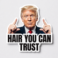 Trump “Hair You Can Trust” Sticker – Funny Viral Meme Vinyl Decal