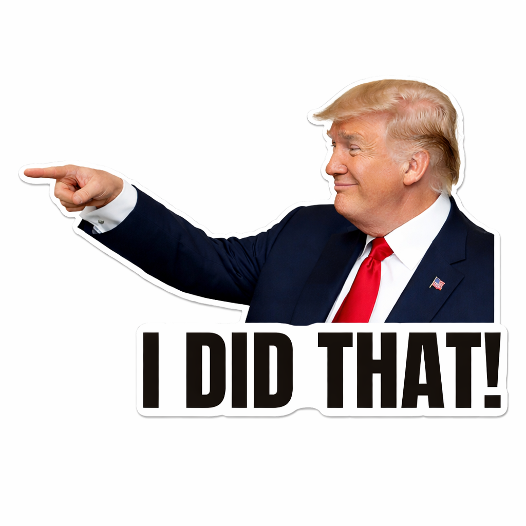 Trump “I DID THAT!” Sticker – Funny Gas Pump Meme Sticker