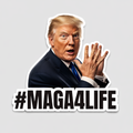 Trump “#MAGA4LIFE” Secret Agent Sticker – Funny Spy Style Patriotic Vinyl Decal