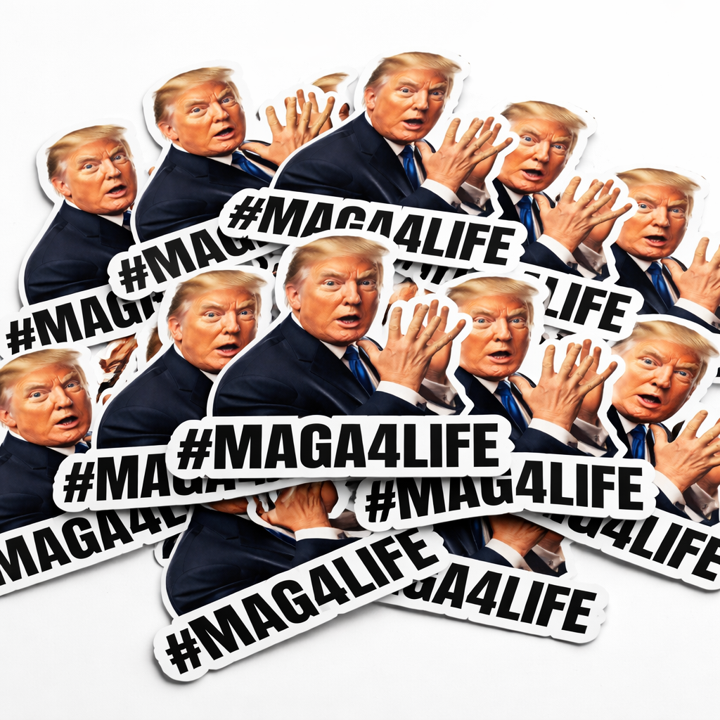 Trump “#MAGA4LIFE” Secret Agent Sticker – Funny Spy Style Patriotic Vinyl Decal