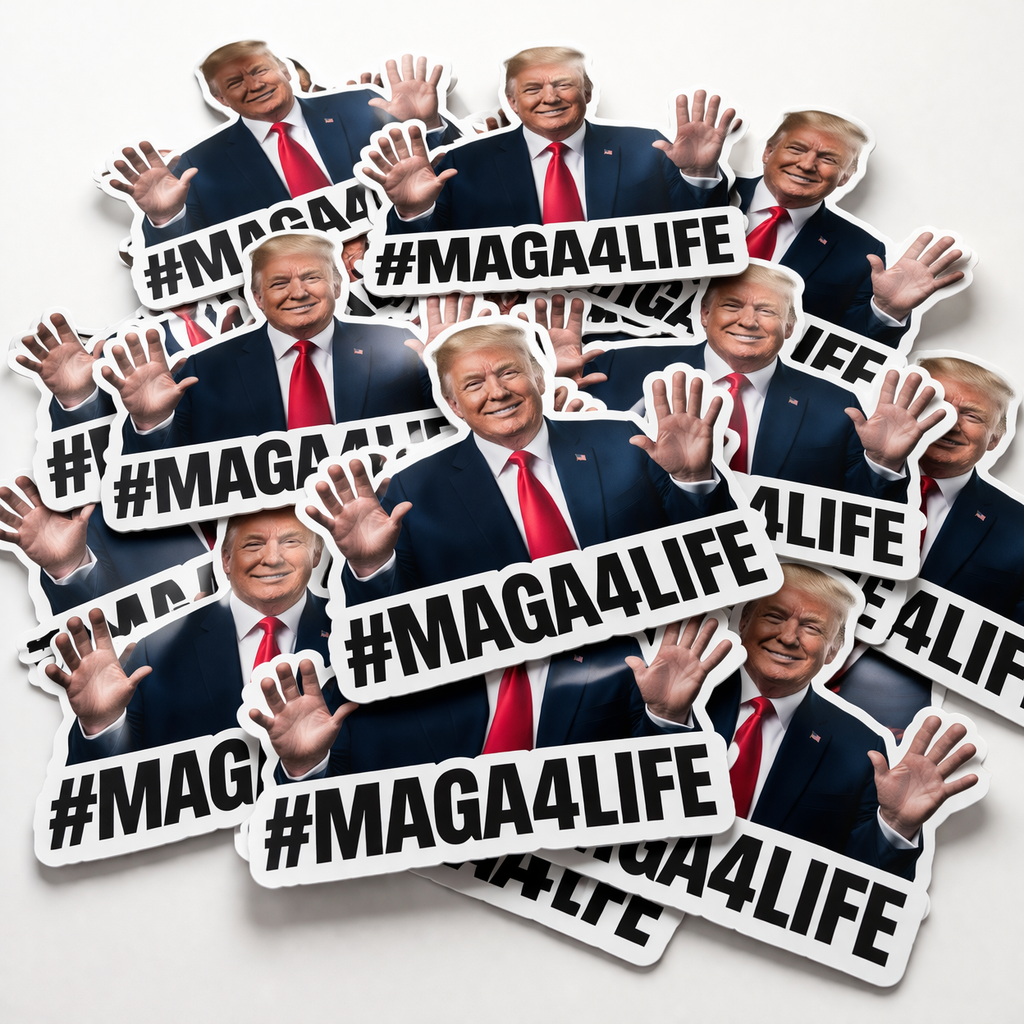 Trump “#MAGA4LIFE” Presidential Sticker – Bold Patriotic Vinyl Decal